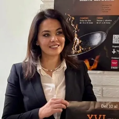 Corina en la presentación de la XVI Muestra Gastronómica de Torrejón de Ardoz
